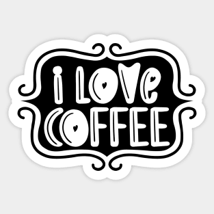 I Love Coffee - Playful Retro Typography Sticker